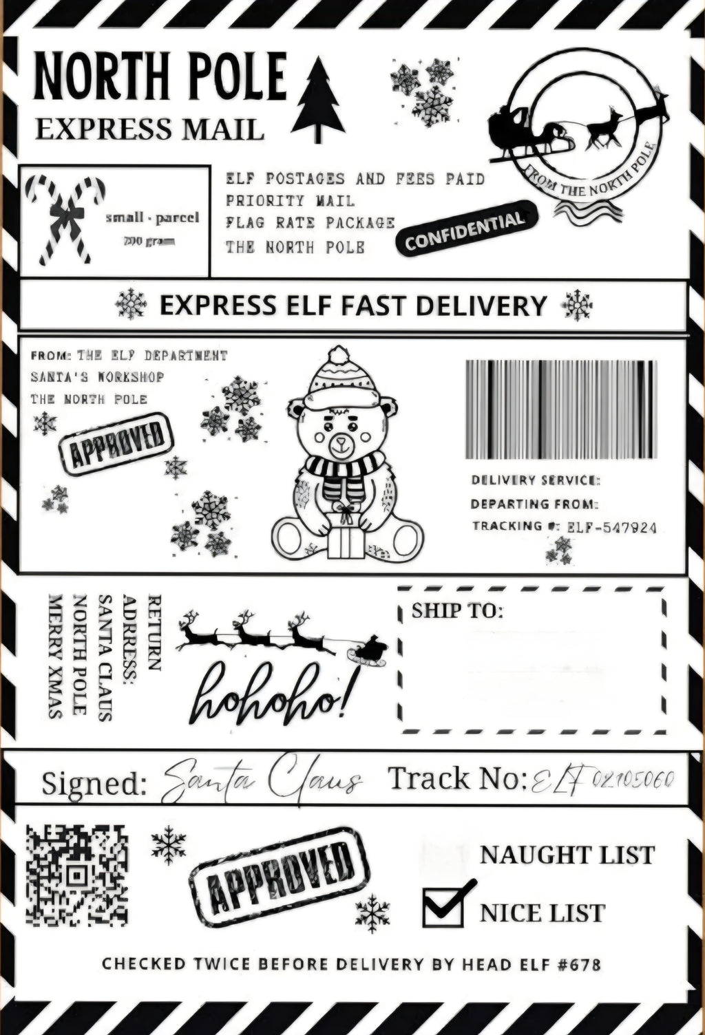 8 Christmas present sticky labels