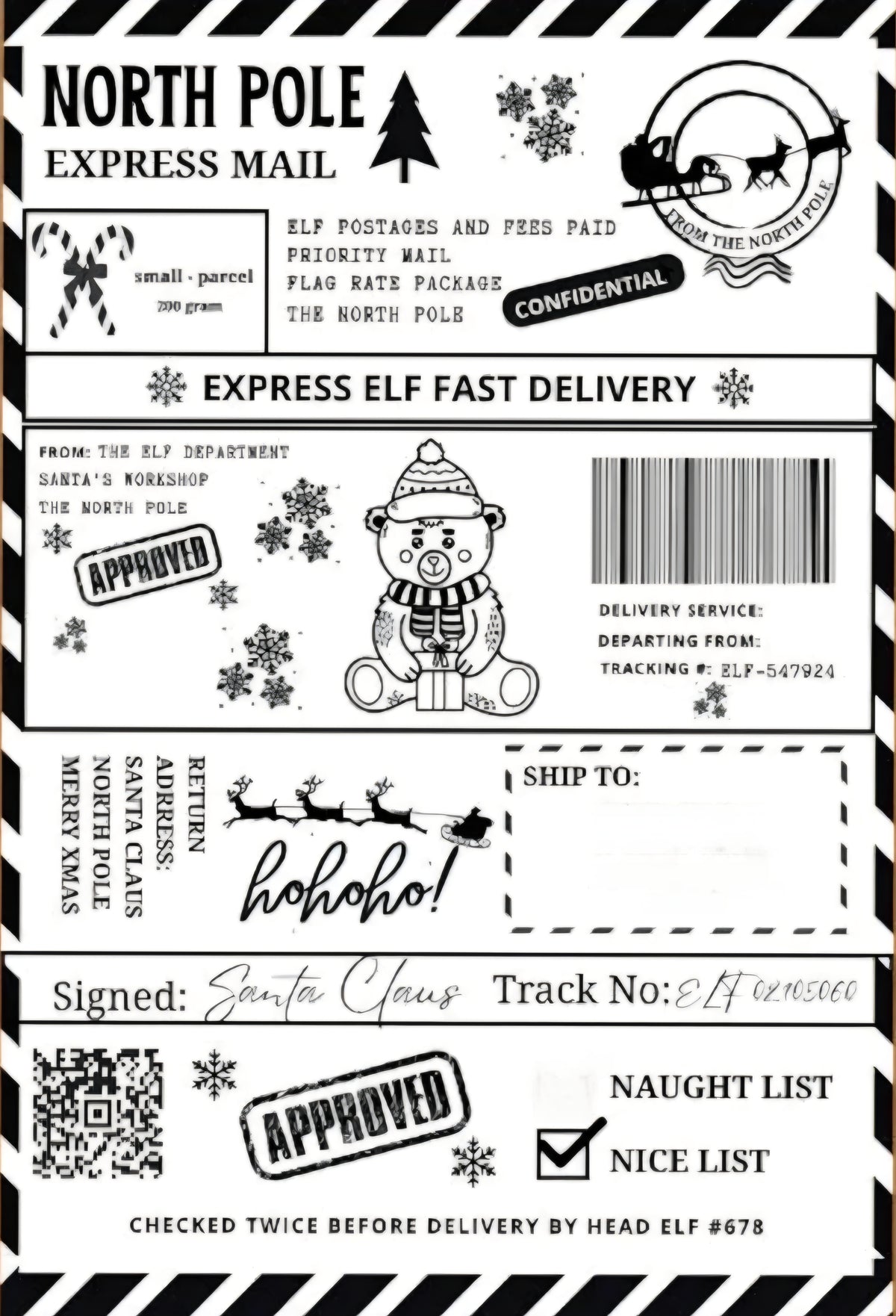 8 Christmas present sticky labels