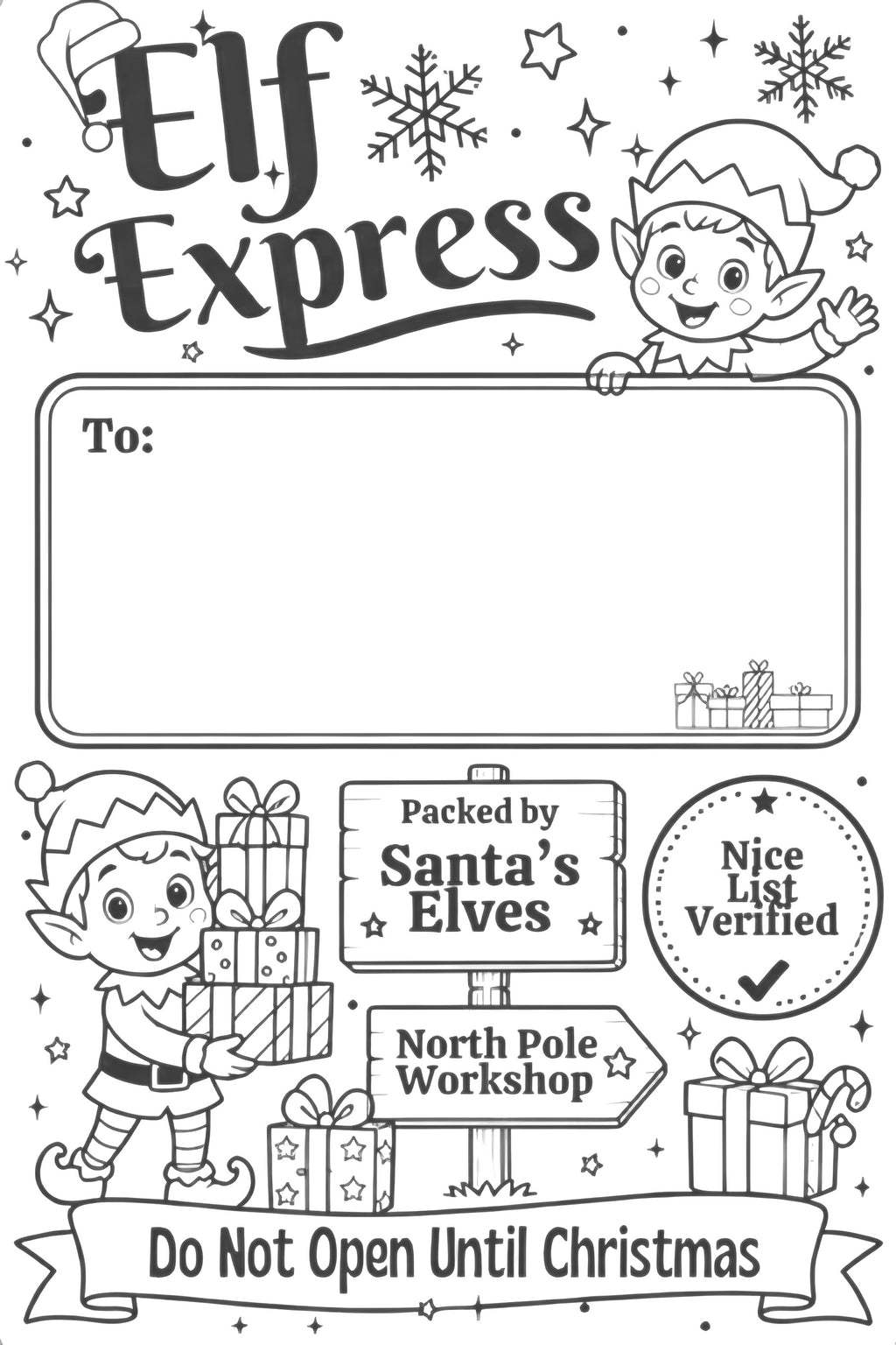 8 Christmas present sticky labels