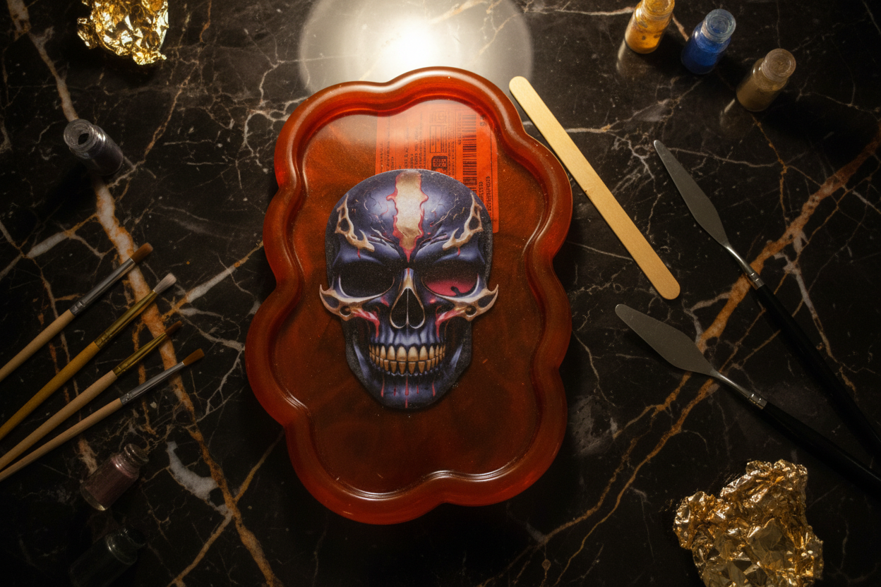 Skull cloud shaped trinket tray