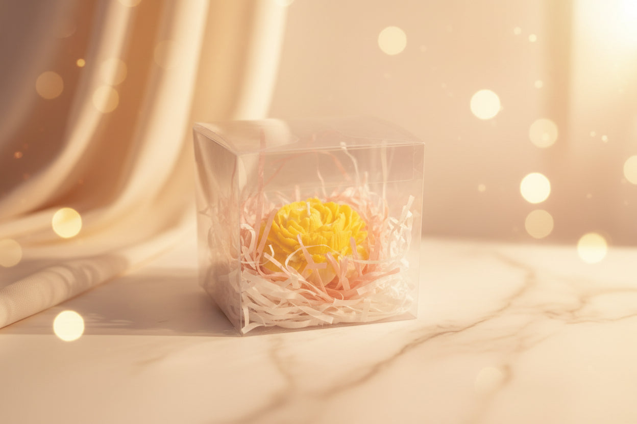 Stunning peony flower candle.