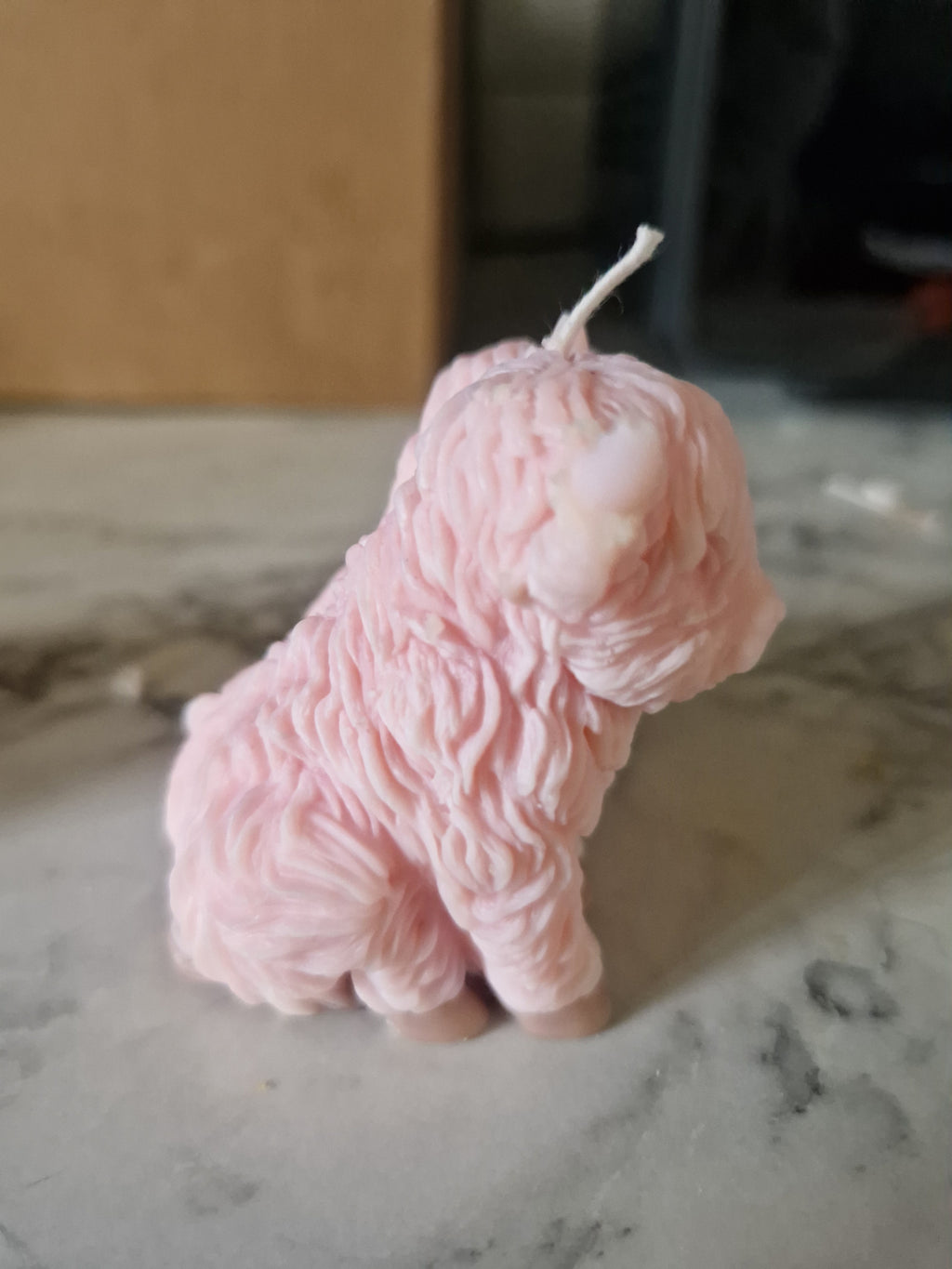Snuggling Highland cows candle