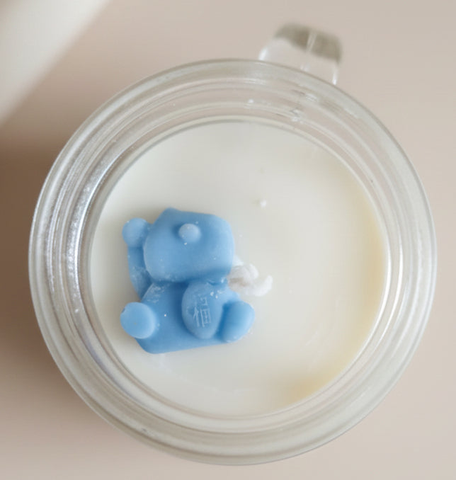 Mason jar candle, baby powder