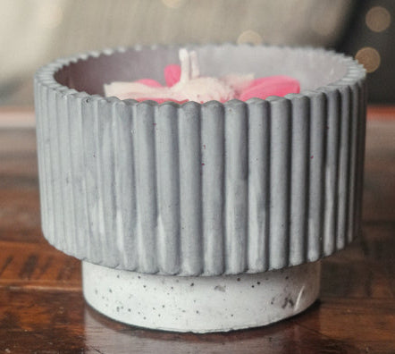 Handmade vessel & Candle, marshmallow & Sweet Cherry