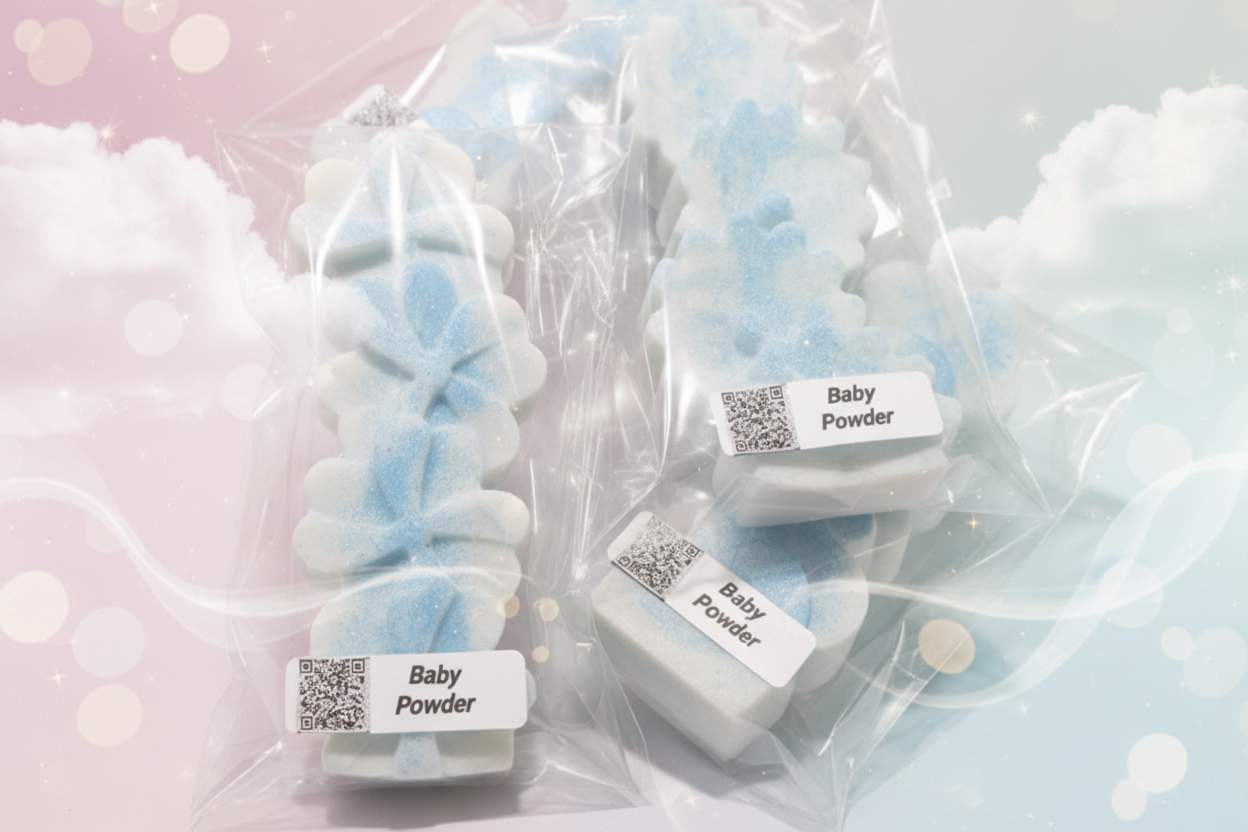 Baby powder free standing candle