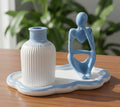 Trinket tray, vase & thinker figurine