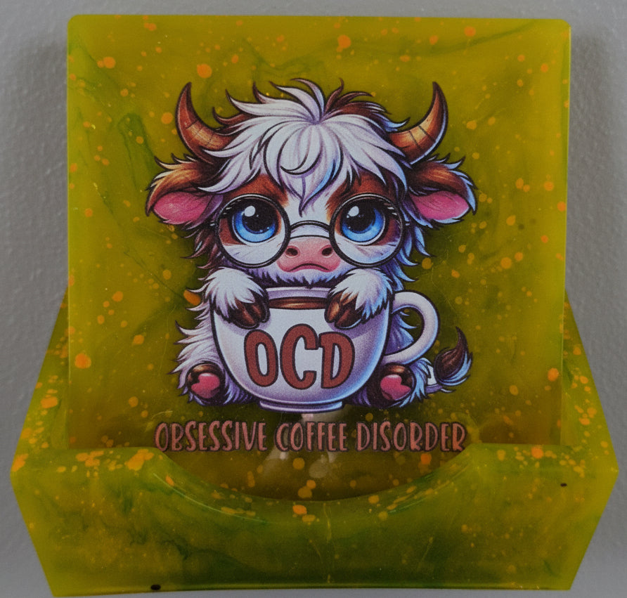 Highland Cow Coaster Set | Set of 4 with Holder