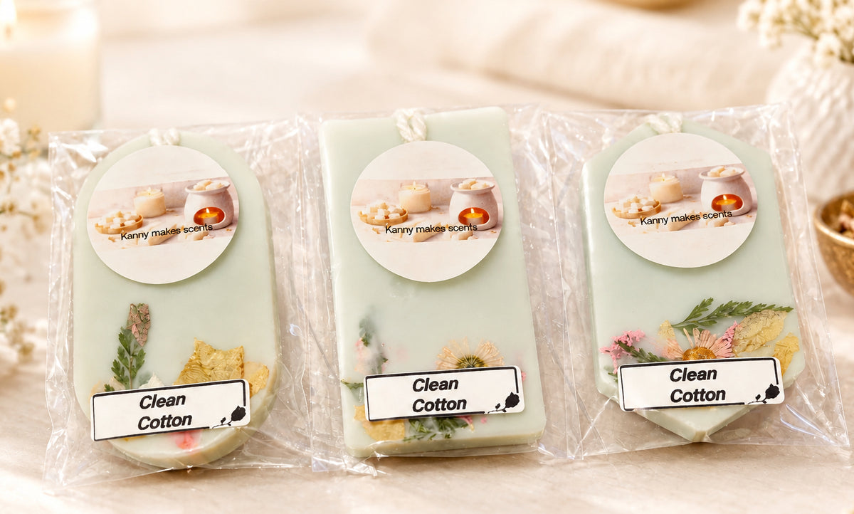 Highly scented clean cotton wardrobe freshener