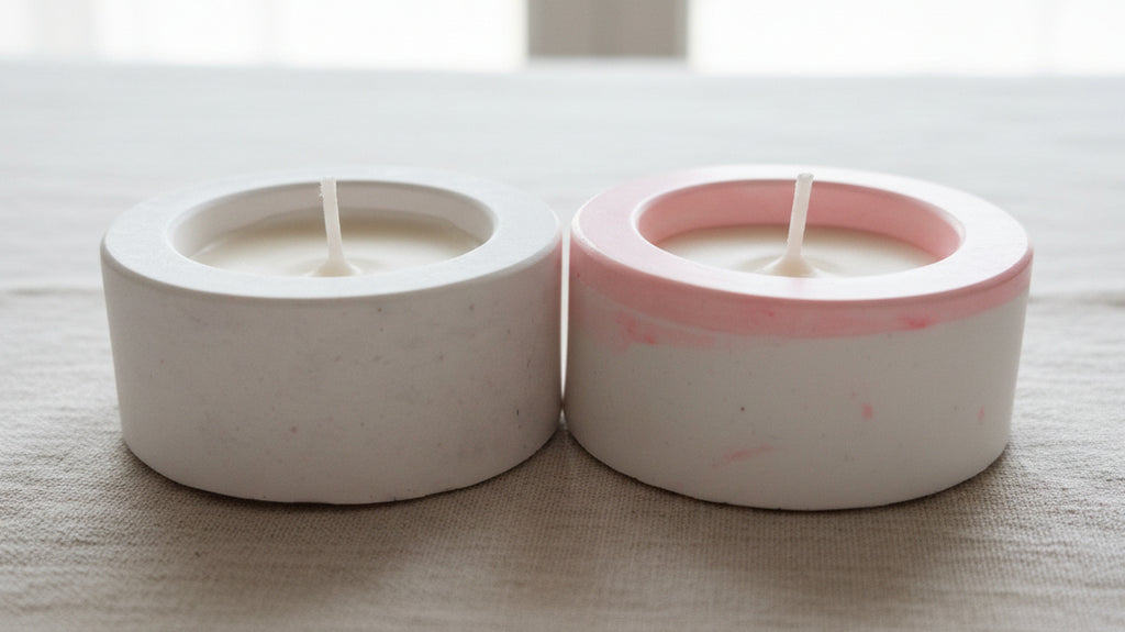 Handmade tealight vessel with Monkey Fart  candle,