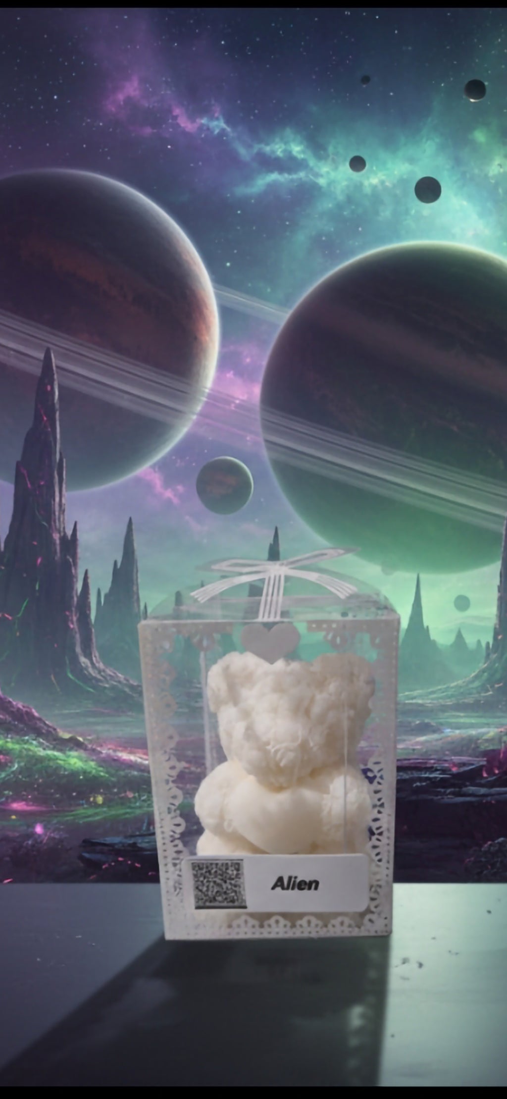 Alien bear candle
