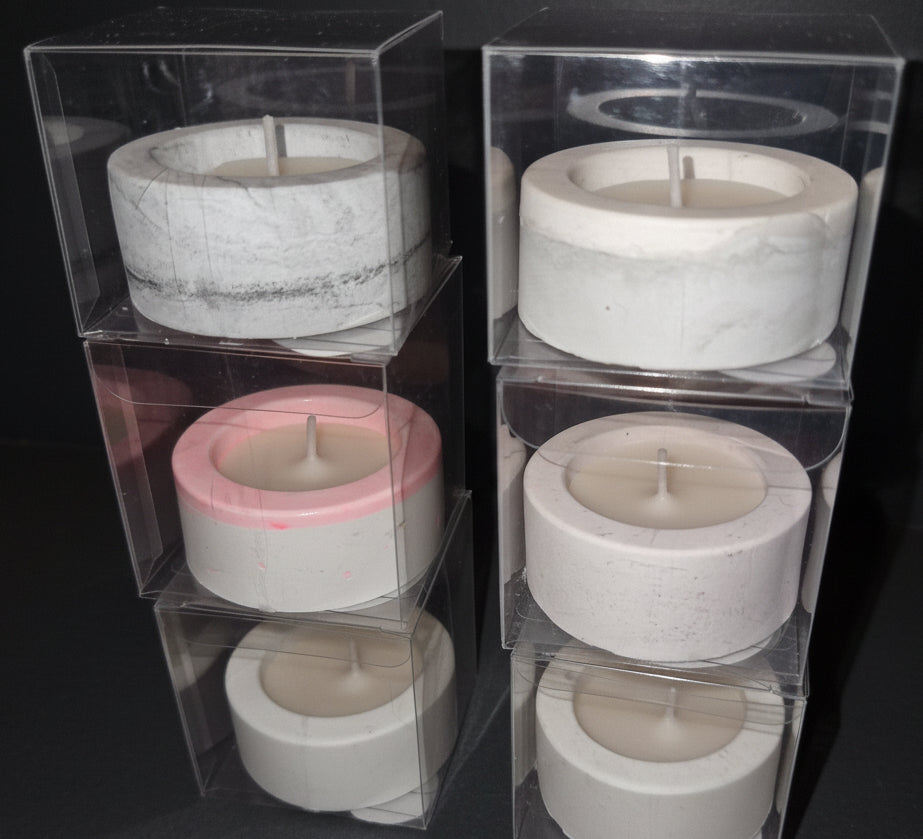 Handmade tealight vessel with Monkey Fart  candle,