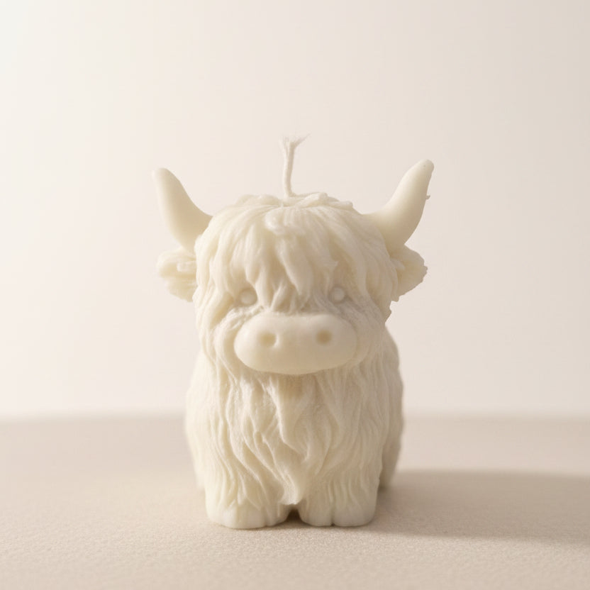 Highland cow candle - Snow Fairy