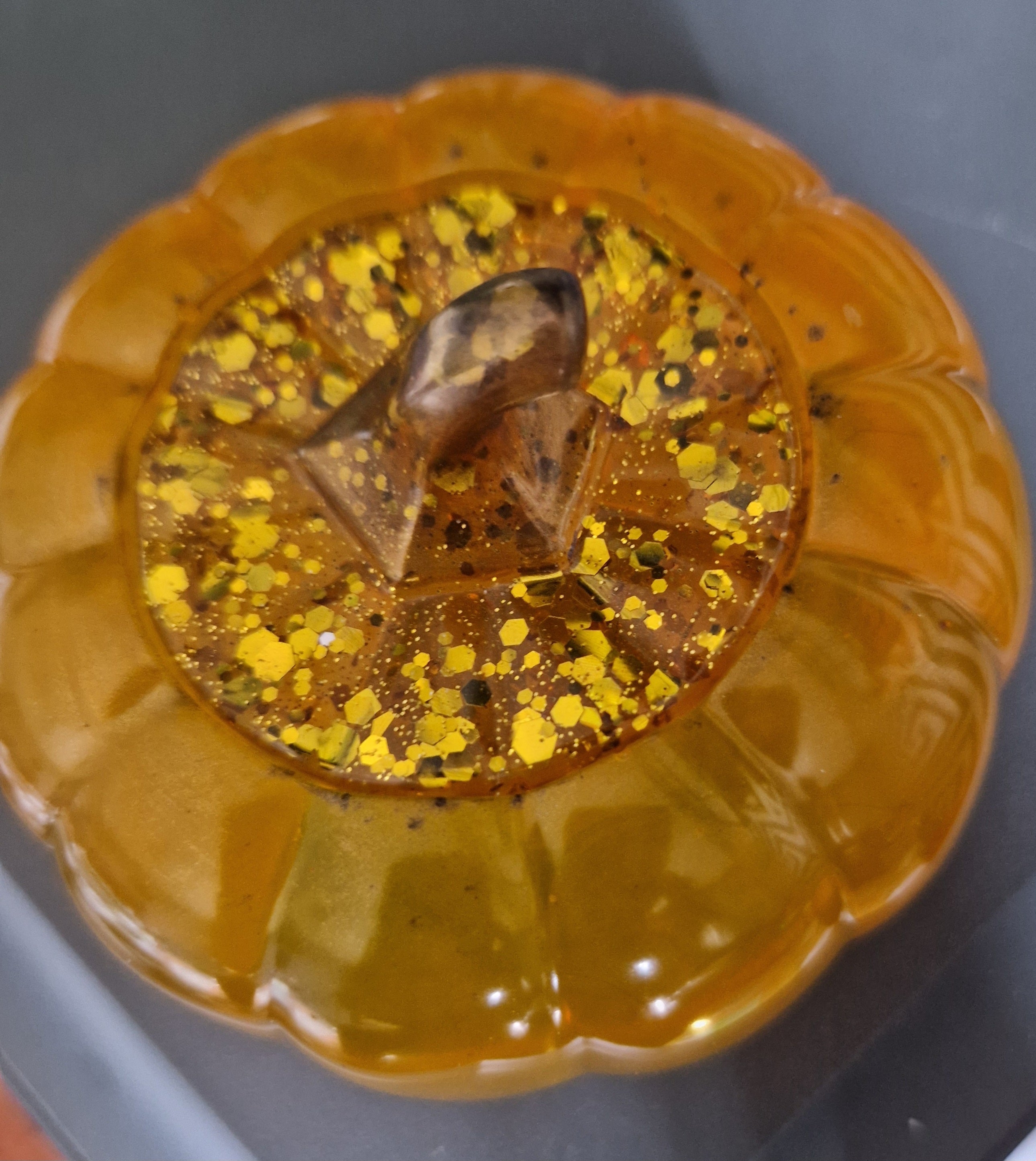 Handmade Halloween Resin Pumpkin Trinket Dish