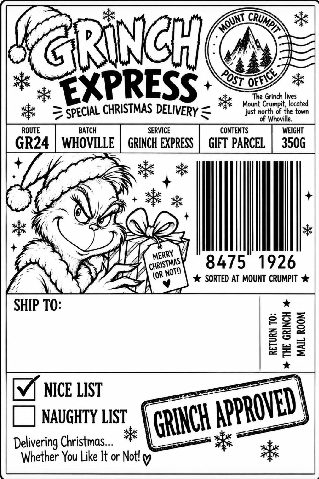8 Christmas present sticky labels