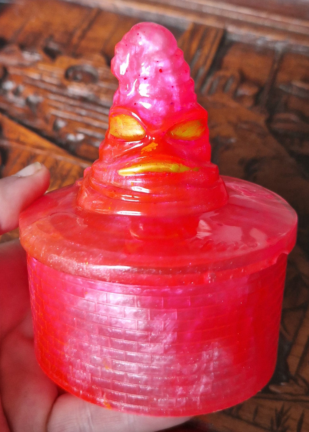 Halloween Harry Potter Sorting Hat dish, neon pink