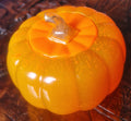 Halloween handmade neon orange pumpkin dish