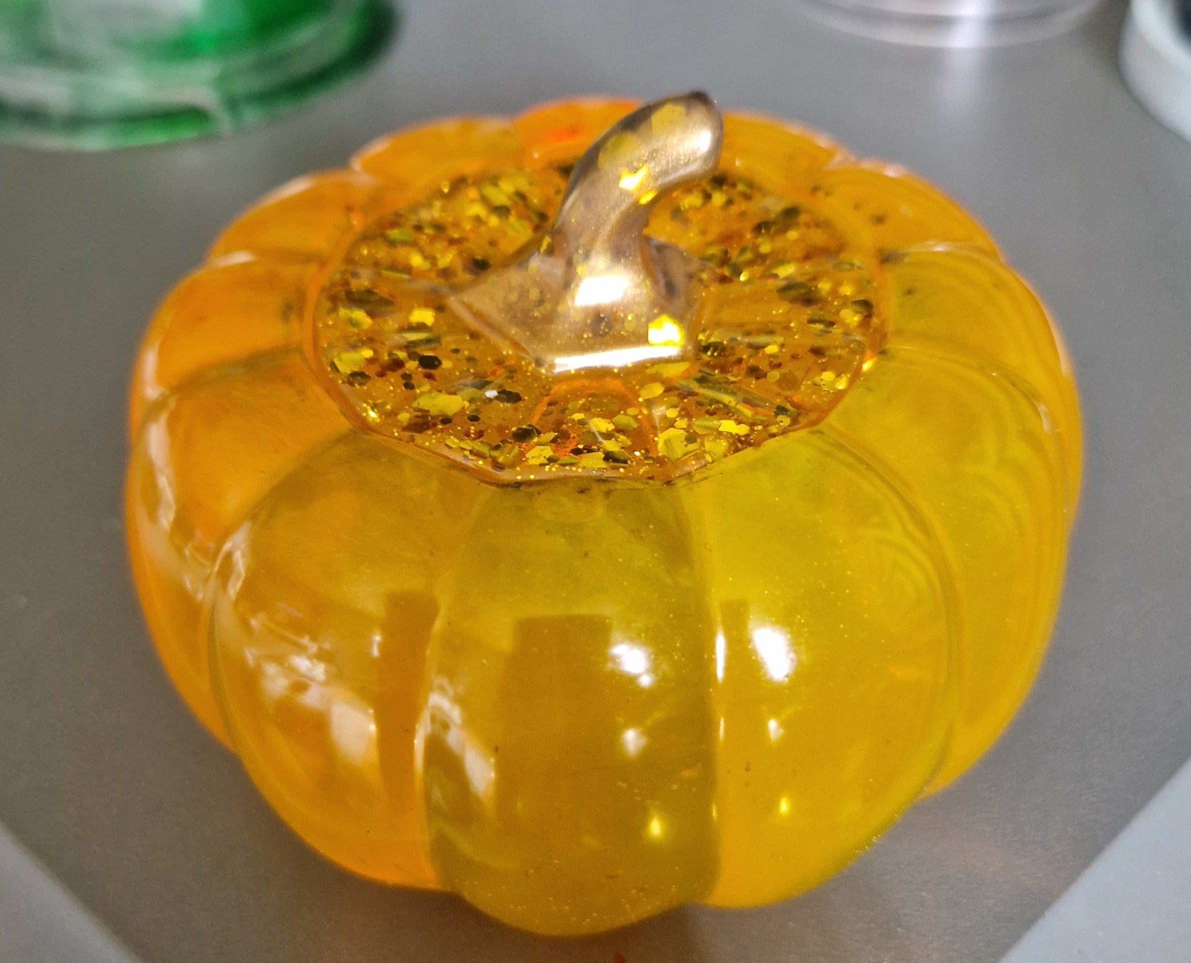 Handmade Halloween Resin Pumpkin Trinket Dish
