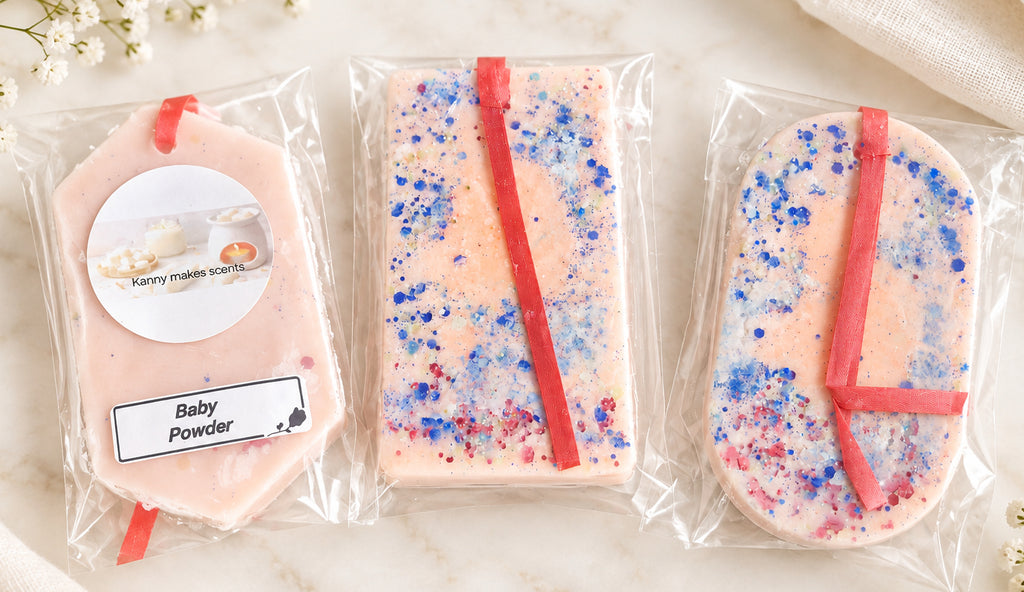 Highly scented hanging wax wardrobe freshener