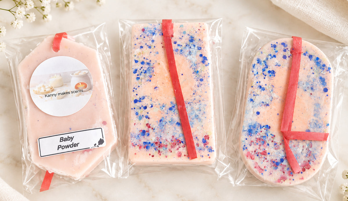 Highly scented hanging wax wardrobe freshener
