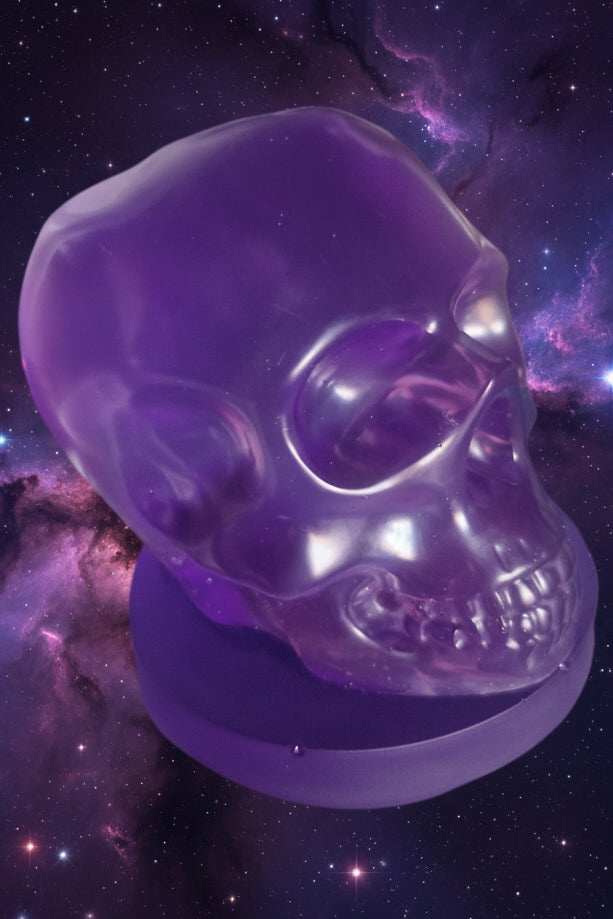 Gorgeous purple skull lamp