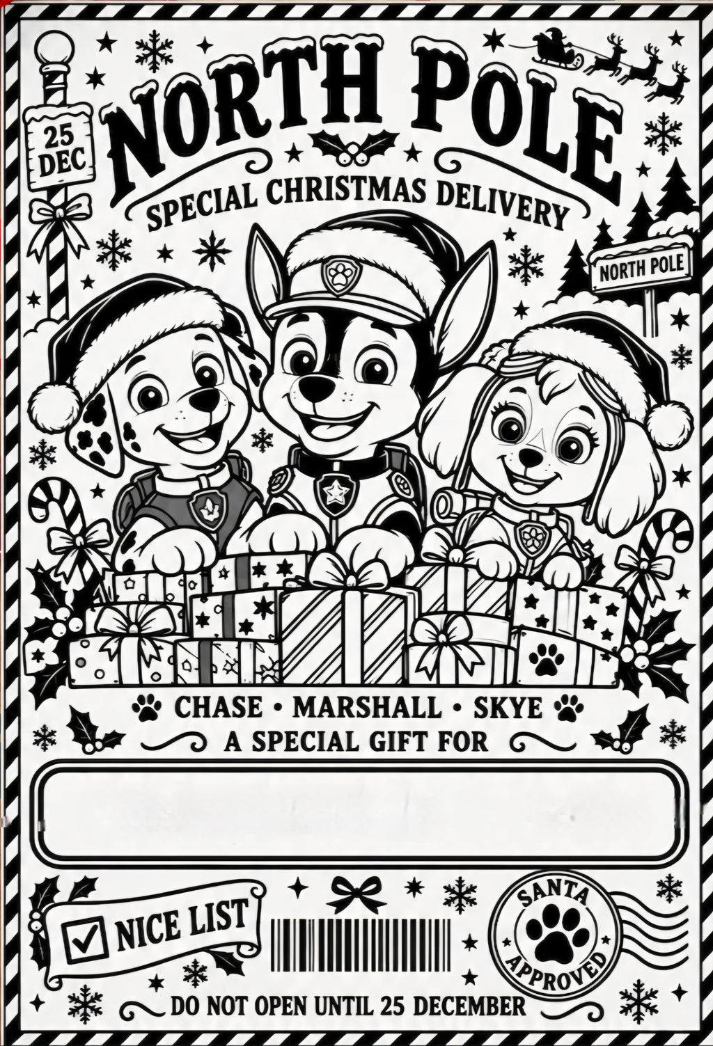 8 Christmas present sticky labels