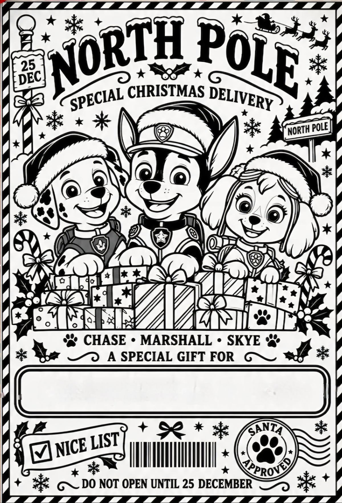 8 Christmas present sticky labels