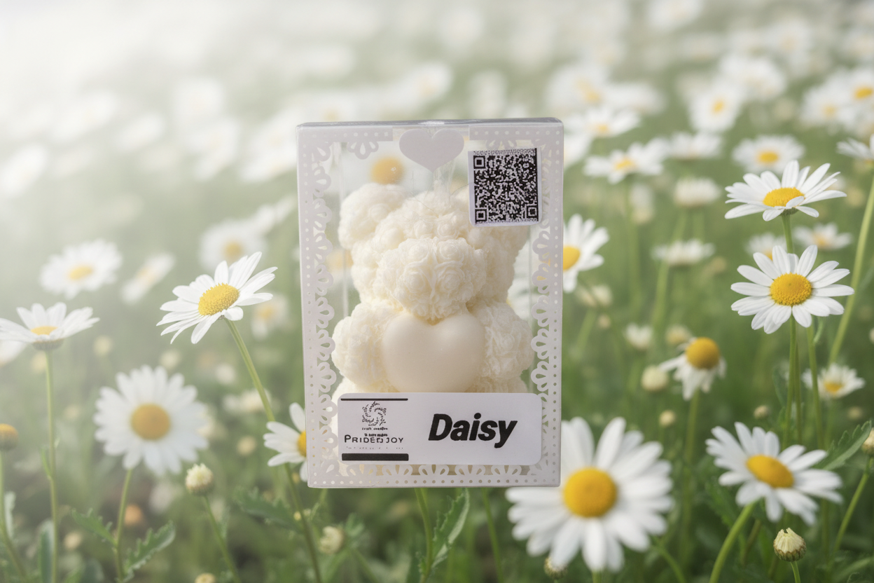 Daisy Rose Bear Candle