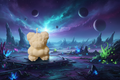 Alien bear candle