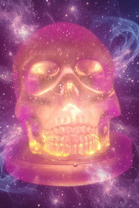 Gorgeous purple skull lamp