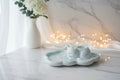Cloud tray with matching cat tealight holder