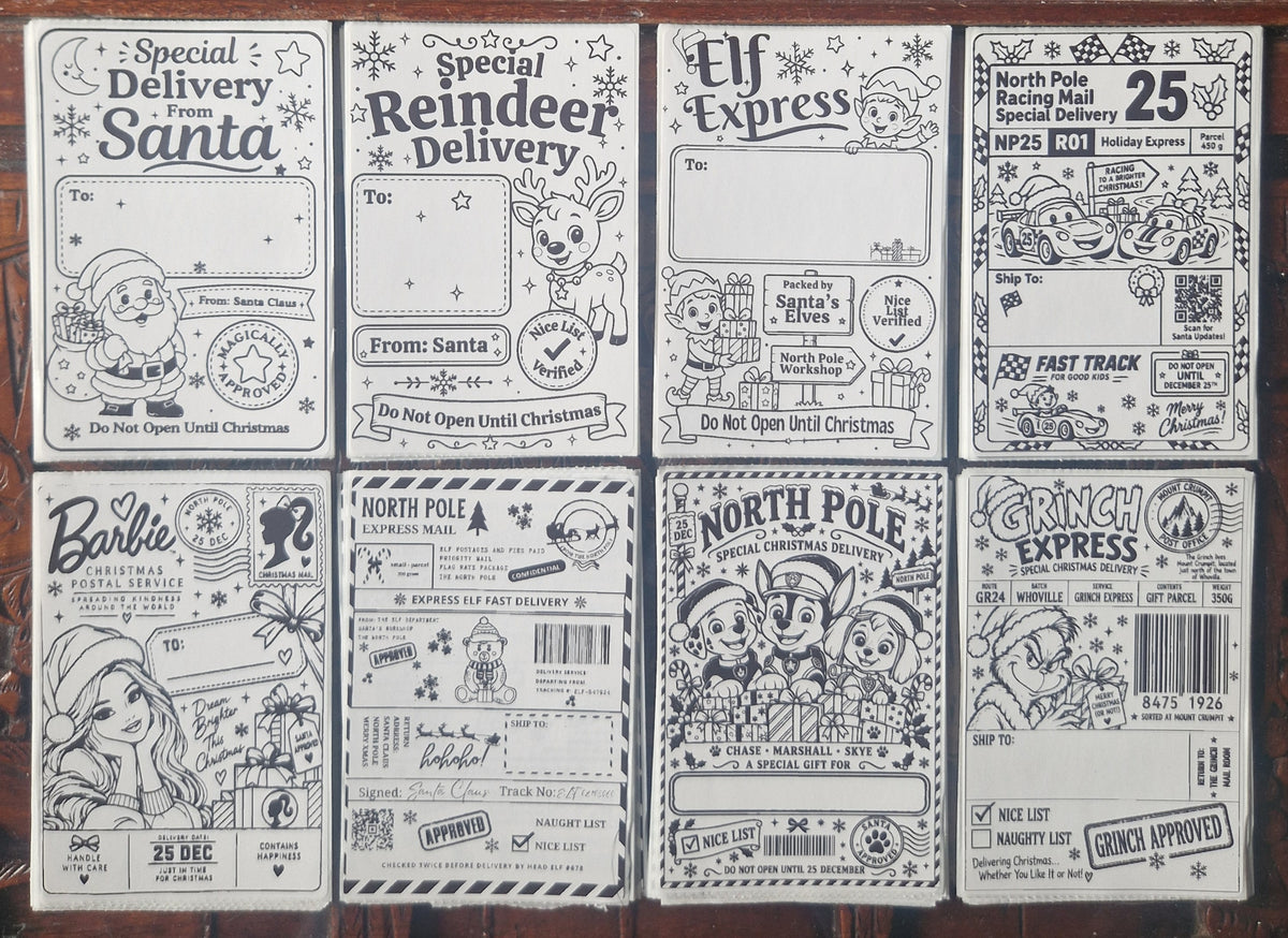8 Christmas present sticky labels