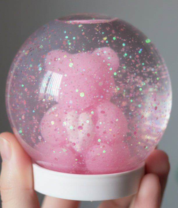 Pink Bear Snow Globe