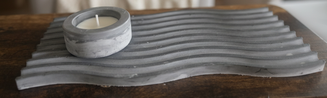 Wave tray & matching candle