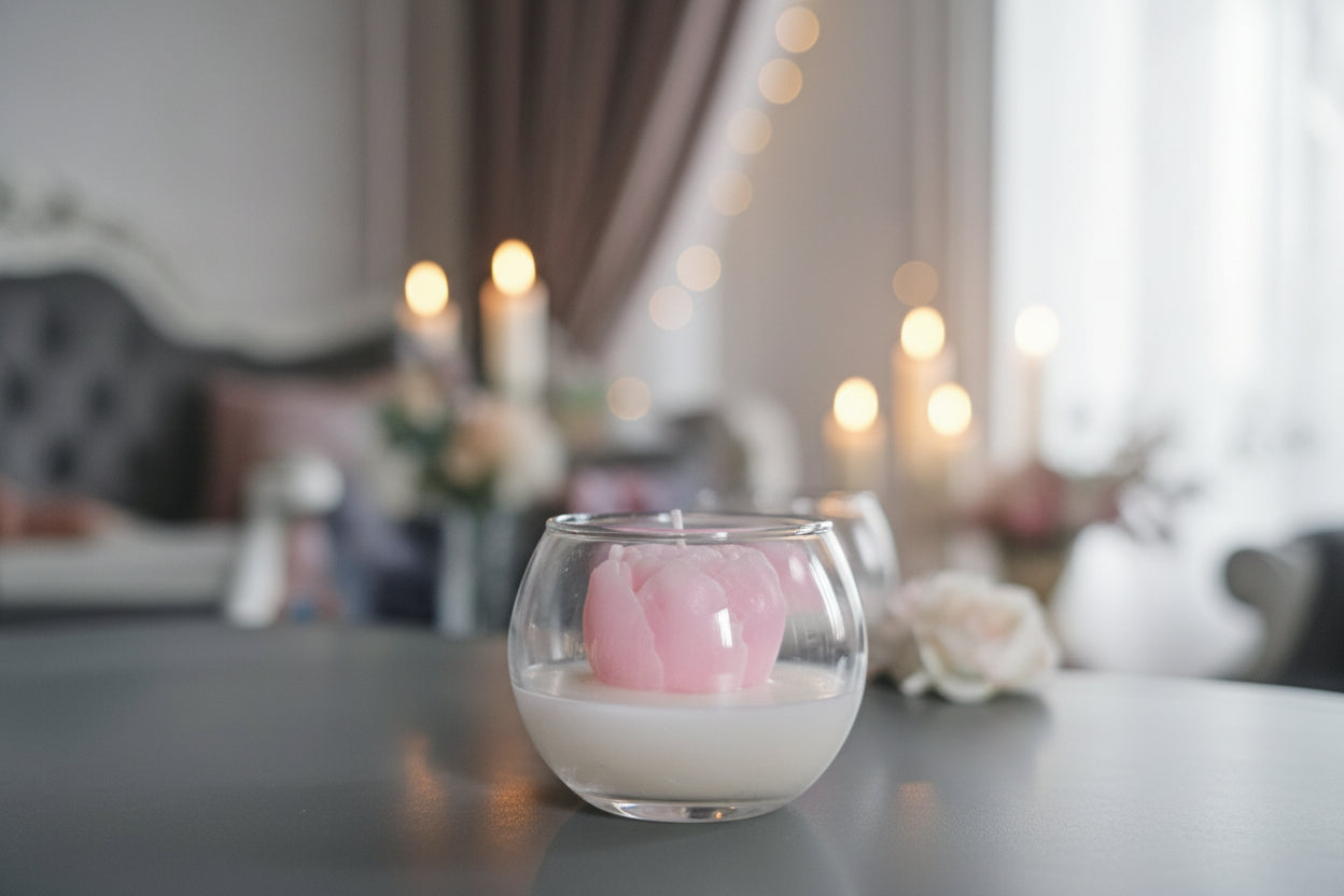 Stunning rose candle
