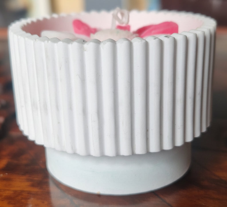 Handmade vessel & Candle, marshmallow & Sweet Cherry
