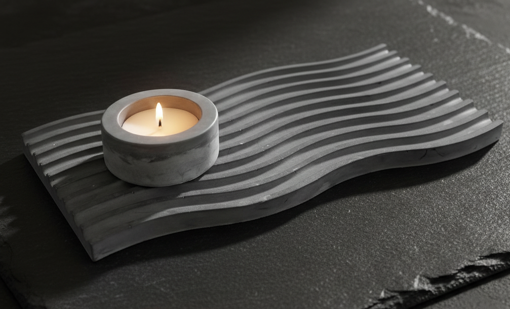 Wave tray & matching candle